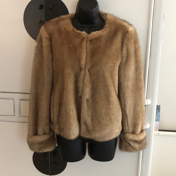 Faux Fur cuffed bomber.  Size M - Picture 1 of 9